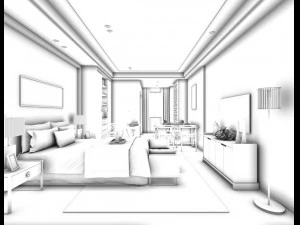 deluxe master bedroom design 01 3D Model