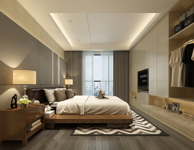 deluxe master bedroom design 02 Modelo 3D .c4d .max .obj .3ds .fbx .stl .blend 