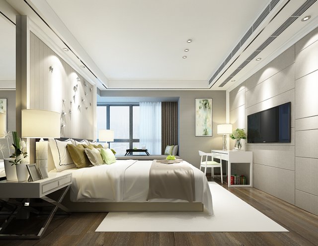 deluxe master bedroom design 03 3D मॉडल .c4d .max .obj .3ds .fbx .stl .blend 