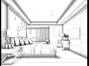 deluxe master bedroom design 03 3D Model
