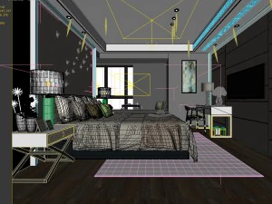 deluxe master bedroom design 03 3D Model