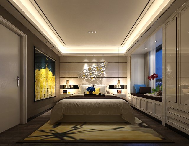 deluxe master bedroom design 05 Modelo 3D .c4d .max .obj .3ds .fbx .stl .blend 