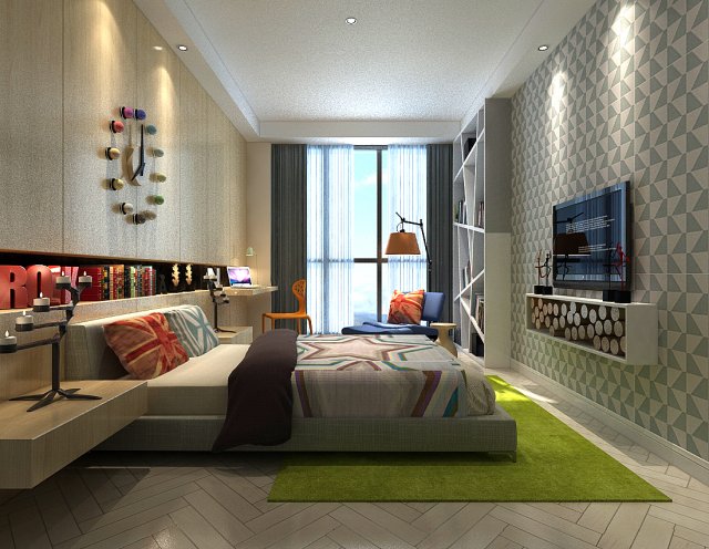 deluxe master bedroom design 08 3D 模型 .c4d .max .obj .3ds .fbx .stl .blend 