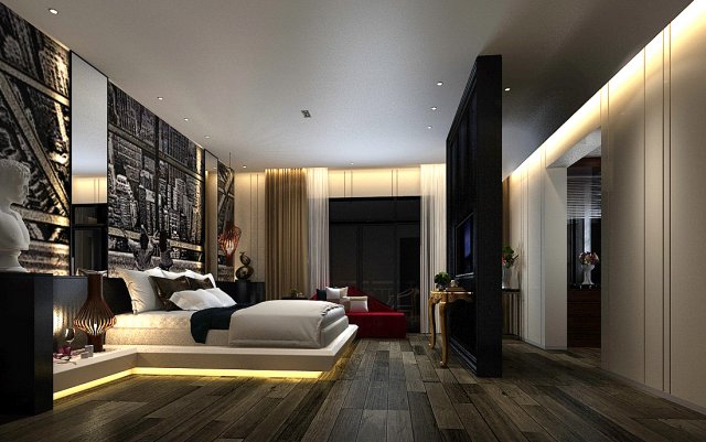 deluxe master bedroom design 09 3D 模型 .c4d .max .obj .3ds .fbx .stl .blend 