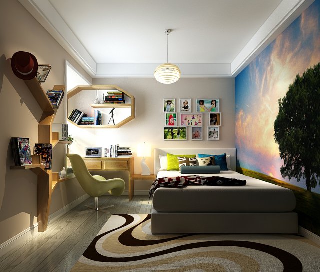 deluxe master bedroom design 13 Model 3D .c4d .max .obj .3ds .fbx .stl .blend 