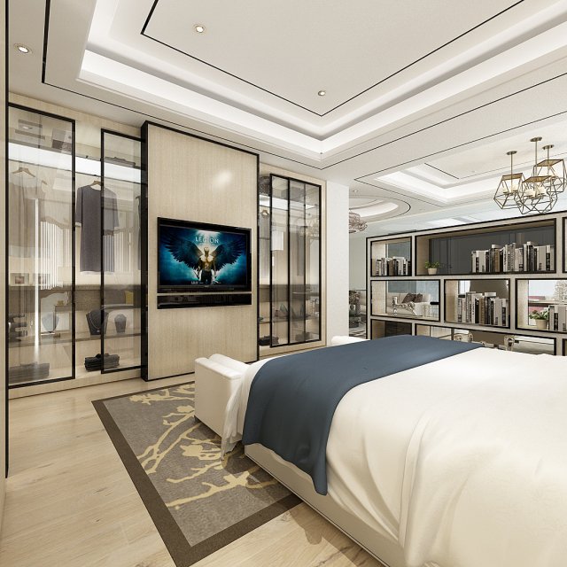 deluxe master bedroom design 21 3D Model .c4d .max .obj .3ds .fbx .stl .blend 
