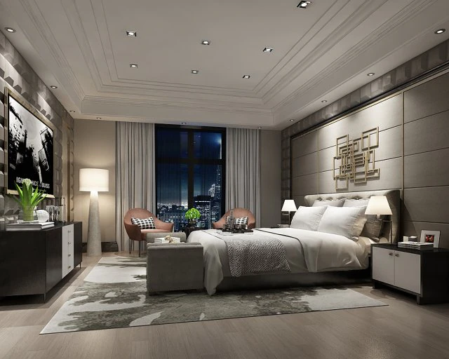 deluxe master bedroom design 23 3D Model .c4d .max .obj .3ds .fbx .stl .blend