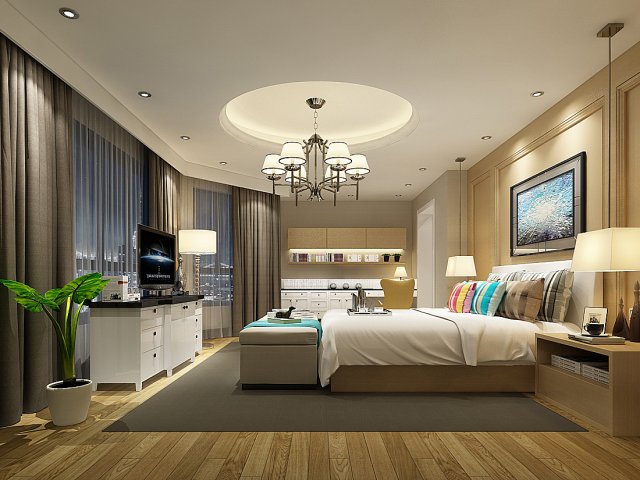 deluxe master bedroom design 24 Modèle 3D .c4d .max .obj .3ds .fbx .stl .blend 