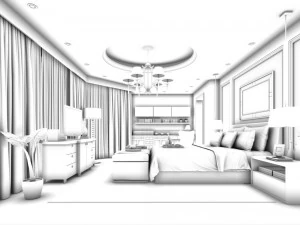 deluxe master bedroom design 24 3D Model