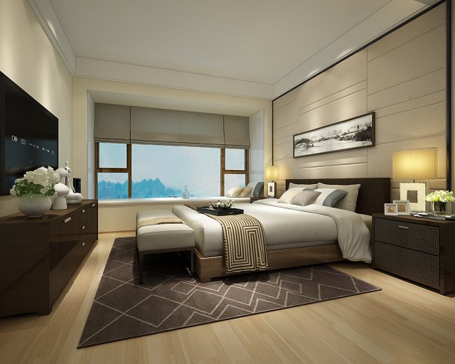 deluxe master bedroom design 25 3D मॉडल .c4d .max .obj .3ds .fbx .stl .blend 