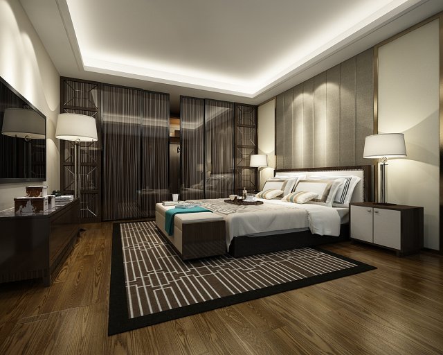 deluxe master bedroom design 27 3D Модель .c4d .max .obj .3ds .fbx .stl .blend 