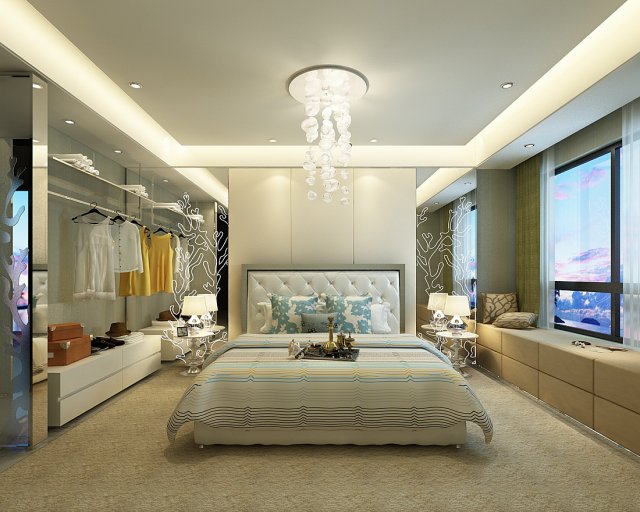 deluxe master bedroom design 31 3D 모델 .c4d .max .obj .3ds .fbx .stl .blend 