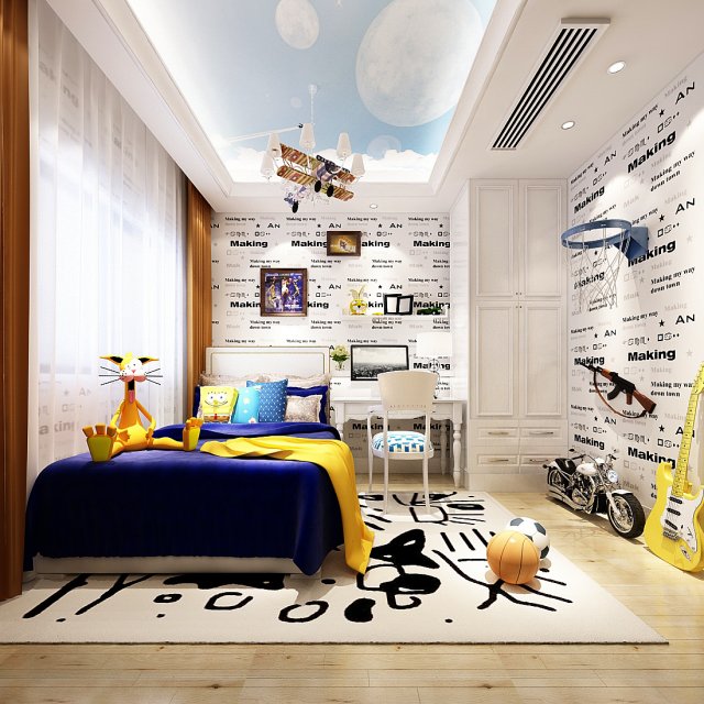 deluxe master bedroom design 32 3D Model .c4d .max .obj .3ds .fbx .stl .blend 