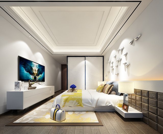 deluxe master bedroom design 34 Modèle 3D .c4d .max .obj .3ds .fbx .stl .blend 
