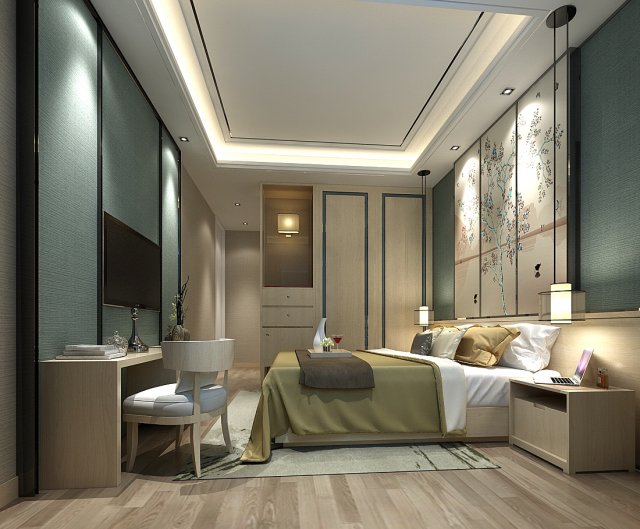 deluxe master bedroom design 40 Model 3D .c4d .max .obj .3ds .fbx .stl .blend