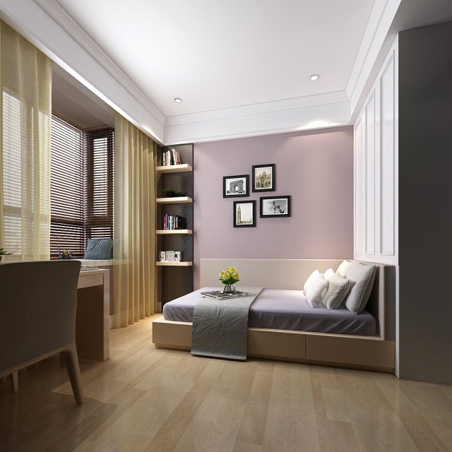 deluxe master bedroom design 43 3D Модель .c4d .max .obj .3ds .fbx .stl .blend 