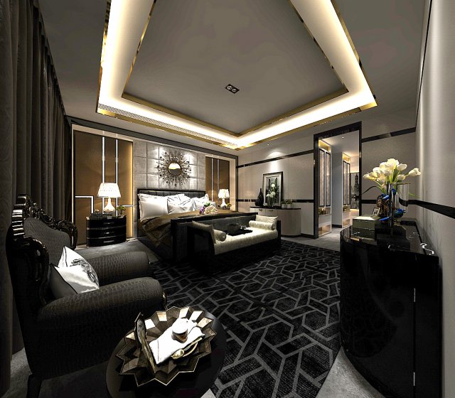 deluxe master bedroom design 47 Modelo 3D .c4d .max .obj .3ds .fbx .stl .blend 
