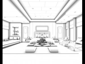 deluxe master bedroom design 48 3D मॉडल