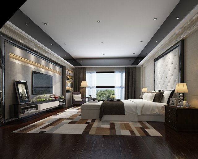deluxe master bedroom design 49 3D Model .c4d .max .obj .3ds .fbx .stl .blend 