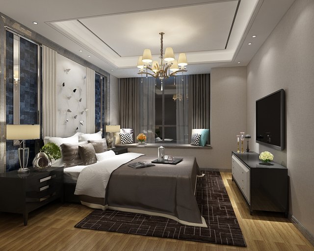 deluxe master bedroom design 52 3D 模型 .c4d .max .obj .3ds .fbx .stl .blend