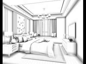 deluxe master bedroom design 52 3D Model