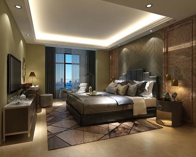 deluxe master bedroom design 54 3D Model .c4d .max .obj .3ds .fbx .stl .blend 