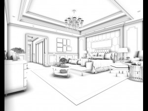 deluxe master bedroom design 55 3D मॉडल