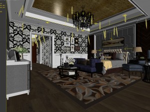 deluxe master bedroom design 55 3D मॉडल
