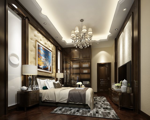 deluxe master bedroom design 57 3D Модель .c4d .max .obj .3ds .fbx .stl .blend 
