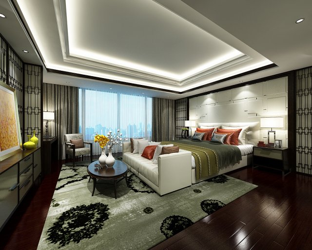 deluxe master bedroom design 58 Model 3D .c4d .max .obj .3ds .fbx .stl .blend