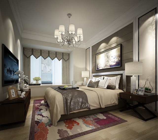 deluxe master bedroom design 59 3D Модель .c4d .max .obj .3ds .fbx .stl .blend 