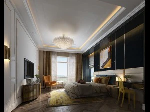 Camera Da Letto Principale Deluxe Design Anni '60 Modello 3D