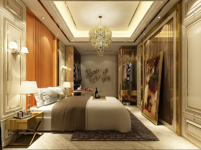 deluxe master bedroom design 63 3D Model .c4d .max .obj .3ds .fbx .stl .blend 