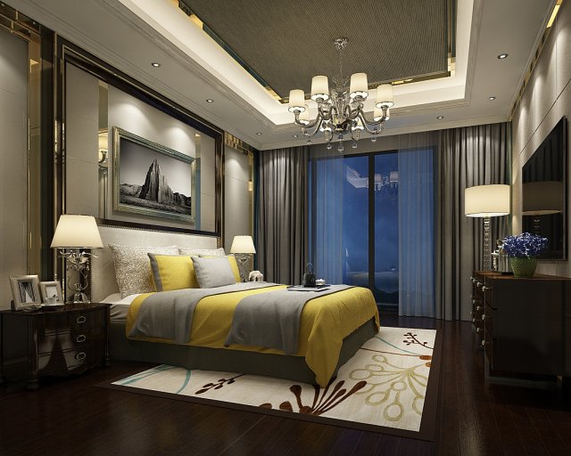 deluxe master bedroom design 65 Modello 3D .c4d .max .obj .3ds .fbx .stl .blend