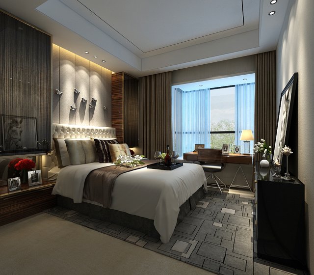 deluxe master bedroom design 67 3D Модель .c4d .max .obj .3ds .fbx .stl .blend 