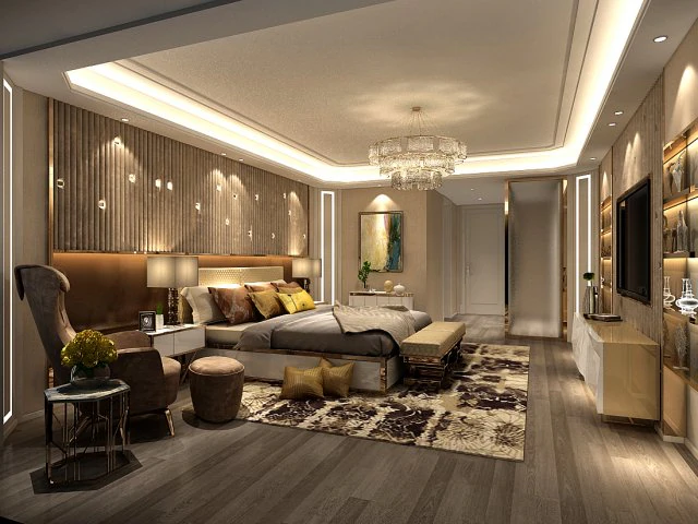 deluxe master bedroom design 70 3D Model .c4d .max .obj .3ds .fbx .stl .blend 