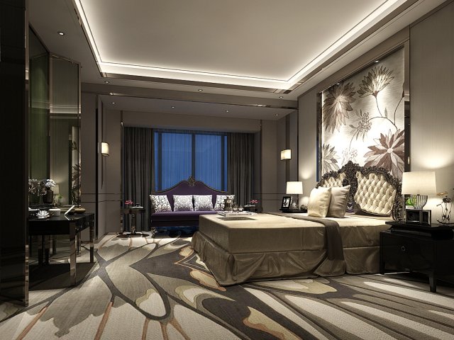 deluxe master bedroom design 73 Model 3D .c4d .max .obj .3ds .fbx .stl .blend 