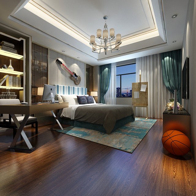 deluxe master bedroom design 75 Modelo 3D .c4d .max .obj .3ds .fbx .stl .blend 