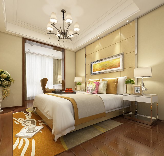 deluxe master bedroom design 76 3D 모델 .c4d .max .obj .3ds .fbx .stl .blend 
