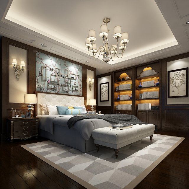deluxe master bedroom design 78 3D Model .c4d .max .obj .3ds .fbx .stl .blend 