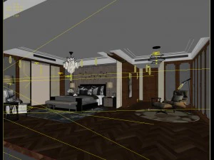 Дизайн главной спальни класса люкс 79 3D Модель