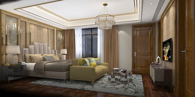 deluxe master bedroom design 82 Modèle 3D .c4d .max .obj .3ds .fbx .stl .blend 