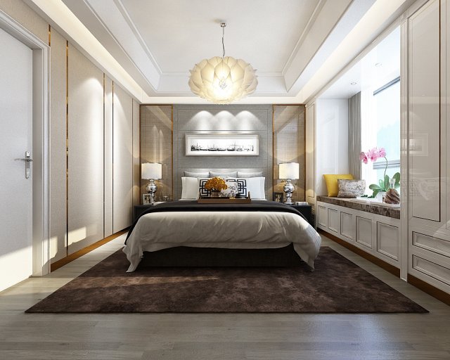 deluxe master bedroom design 83 Model 3D .c4d .max .obj .3ds .fbx .stl .blend 