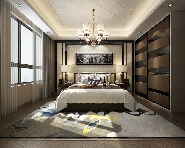 deluxe master bedroom design 84 Modelo 3D .c4d .max .obj .3ds .fbx .stl .blend
