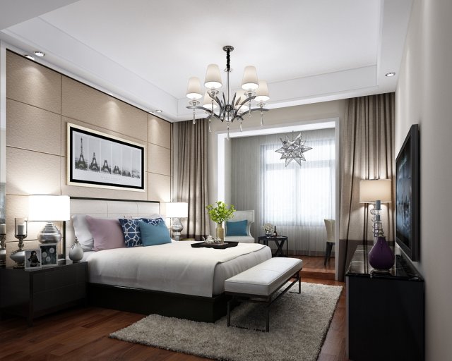 deluxe master bedroom design 85 3D 模型 .c4d .max .obj .3ds .fbx .stl .blend 