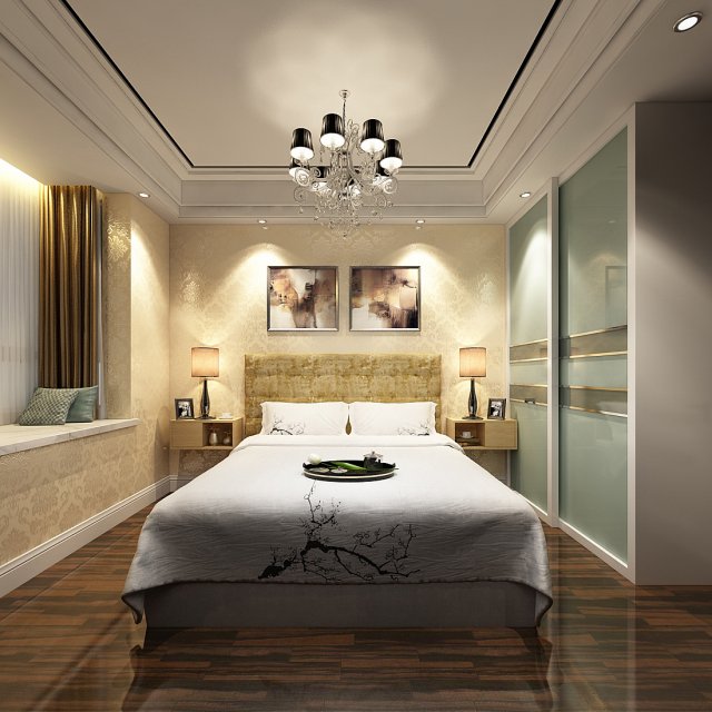 deluxe master bedroom design 86 Modelo 3D .c4d .max .obj .3ds .fbx .stl .blend