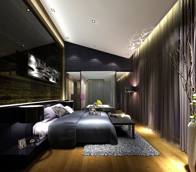 deluxe master bedroom design 88 3D मॉडल .c4d .max .obj .3ds .fbx .stl .blend 