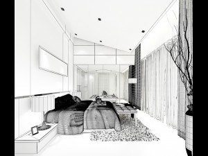 deluxe master bedroom design 88 3D मॉडल