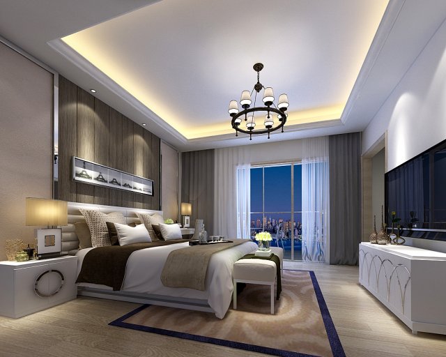 deluxe master bedroom design 90 Model 3D .c4d .max .obj .3ds .fbx .stl .blend 