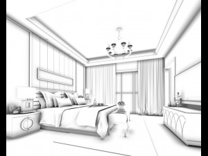 deluxe master bedroom design 90 Model 3D